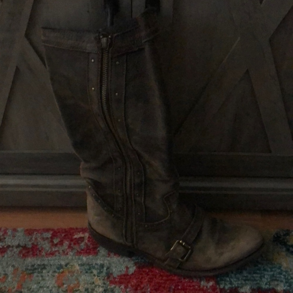 Brown mid calf boot